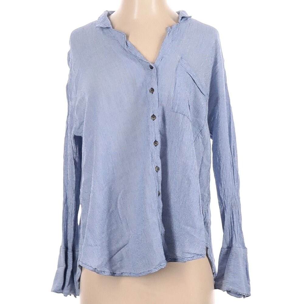 Free People Long sleeve button-down shirt Blue Size XS